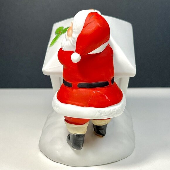 Colonial Candle of Cape Cod Santa With Lantern Ceramic Votive Holder Christmas - Picture 5 of 10